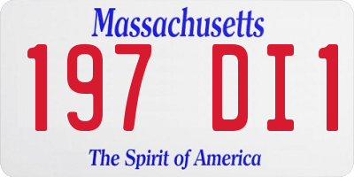 MA license plate 197DI1