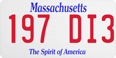 MA license plate 197DI3