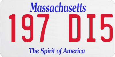 MA license plate 197DI5
