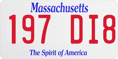 MA license plate 197DI8