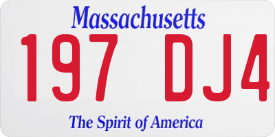 MA license plate 197DJ4