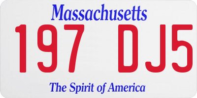 MA license plate 197DJ5