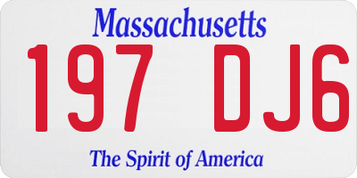 MA license plate 197DJ6