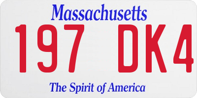 MA license plate 197DK4