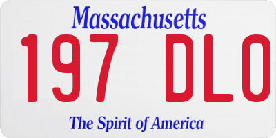 MA license plate 197DL0