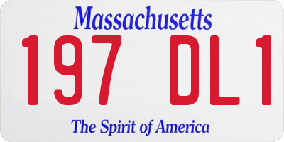 MA license plate 197DL1