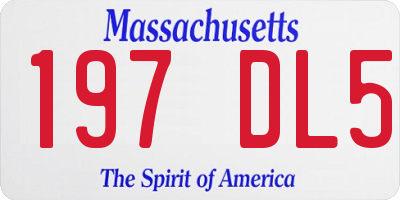 MA license plate 197DL5