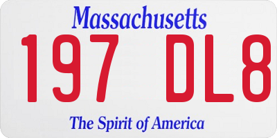 MA license plate 197DL8