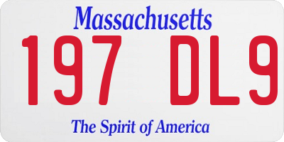 MA license plate 197DL9