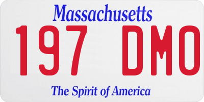 MA license plate 197DM0