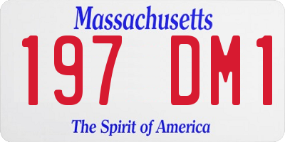 MA license plate 197DM1