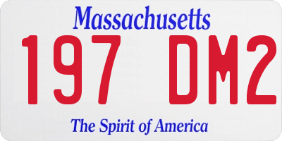 MA license plate 197DM2
