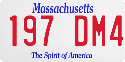 MA license plate 197DM4