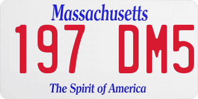 MA license plate 197DM5