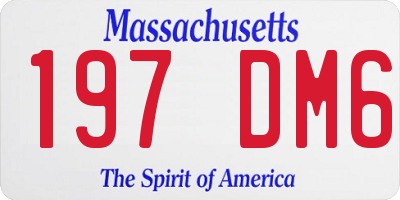 MA license plate 197DM6