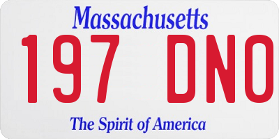 MA license plate 197DN0