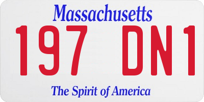 MA license plate 197DN1