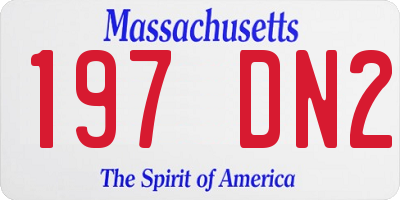MA license plate 197DN2