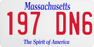 MA license plate 197DN6
