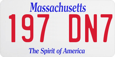 MA license plate 197DN7