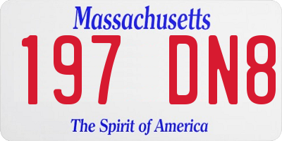 MA license plate 197DN8