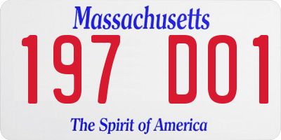 MA license plate 197DO1