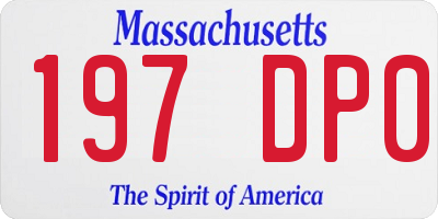 MA license plate 197DP0