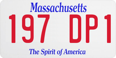 MA license plate 197DP1