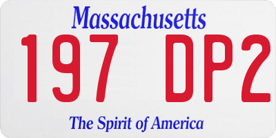 MA license plate 197DP2
