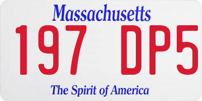 MA license plate 197DP5