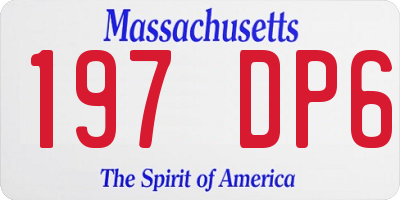 MA license plate 197DP6