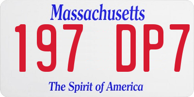MA license plate 197DP7