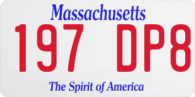 MA license plate 197DP8
