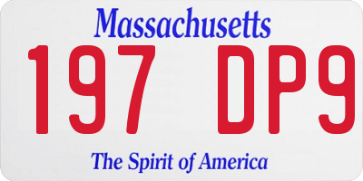 MA license plate 197DP9