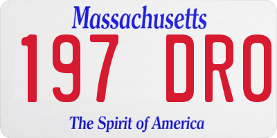 MA license plate 197DR0