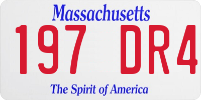 MA license plate 197DR4