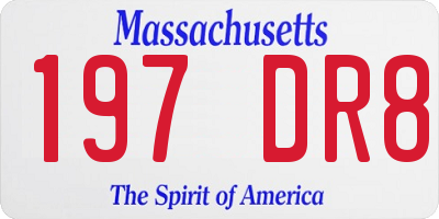 MA license plate 197DR8