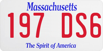 MA license plate 197DS6