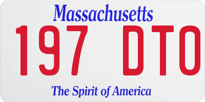 MA license plate 197DT0