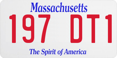 MA license plate 197DT1