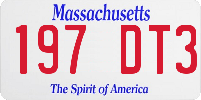 MA license plate 197DT3
