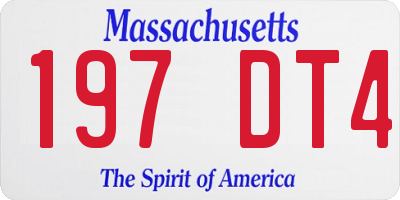 MA license plate 197DT4