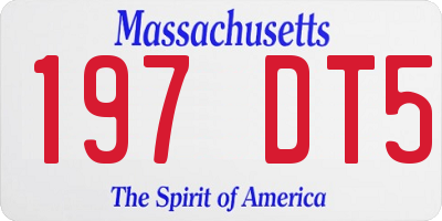MA license plate 197DT5