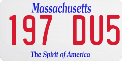 MA license plate 197DU5