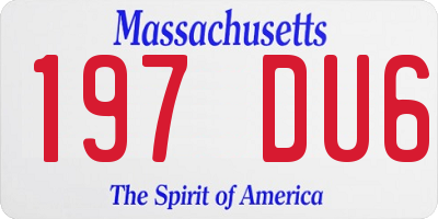 MA license plate 197DU6
