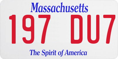 MA license plate 197DU7