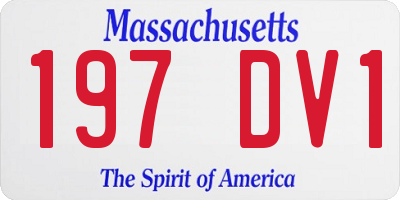 MA license plate 197DV1