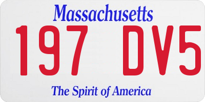 MA license plate 197DV5