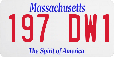 MA license plate 197DW1
