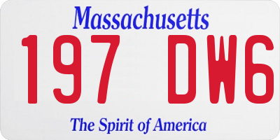 MA license plate 197DW6
